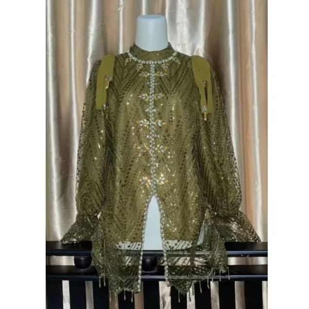 BAJU BODO RENDA PAYET (HIJAU ARMY)