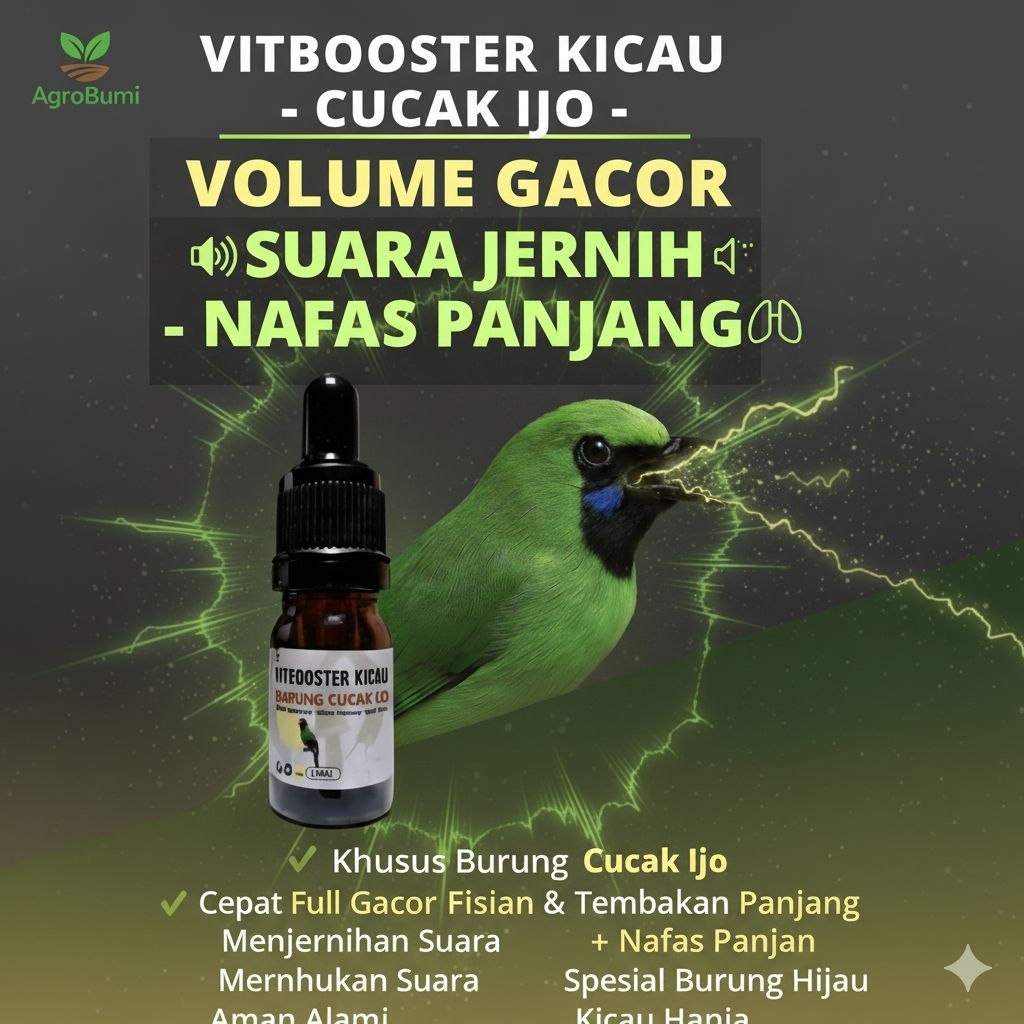 Vitamin Cucak Ijo Gacor & Sehat | VitBooster Penambah Stamina Burung Kicau