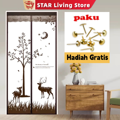 Tirai Magnet plastik PVC 90x210cm/ 100x210cm Tirai Pintu kamar Bukti nyamuk Tirai Magnet Elegan baha