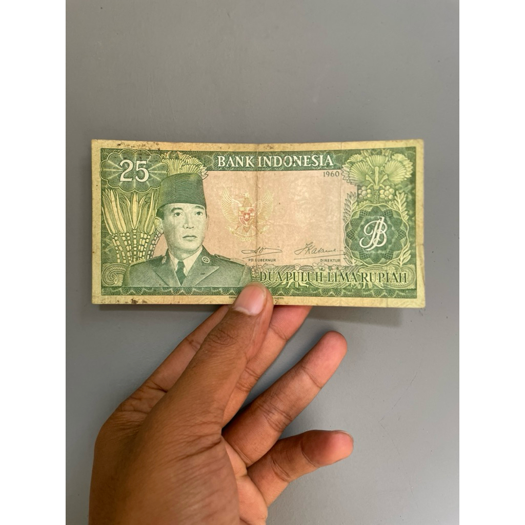uang kuno 25 Rupiah pak Soekarno 1960 Marta Collection