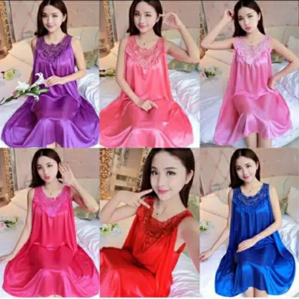 DREAMWARE_DASTER LINGERIE HAPPY BAHAN SATIN IMPORT SIZE XXL/JUMBO