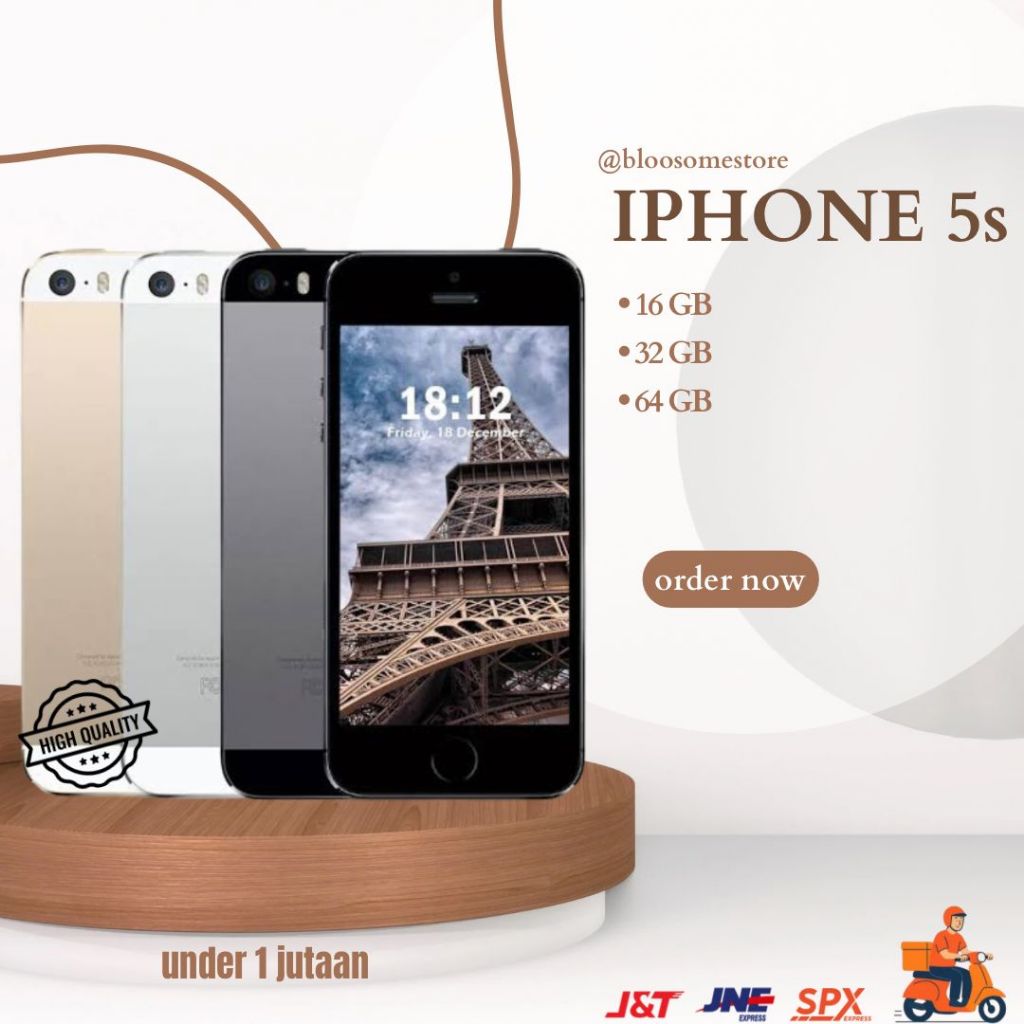 HP IPHONE 5S 16/32/64GB BEKAS PEMAKAIAN WAJAR MULUS ORIGINAL 100%  WIFI ONLY HARGA TERJANGKAU