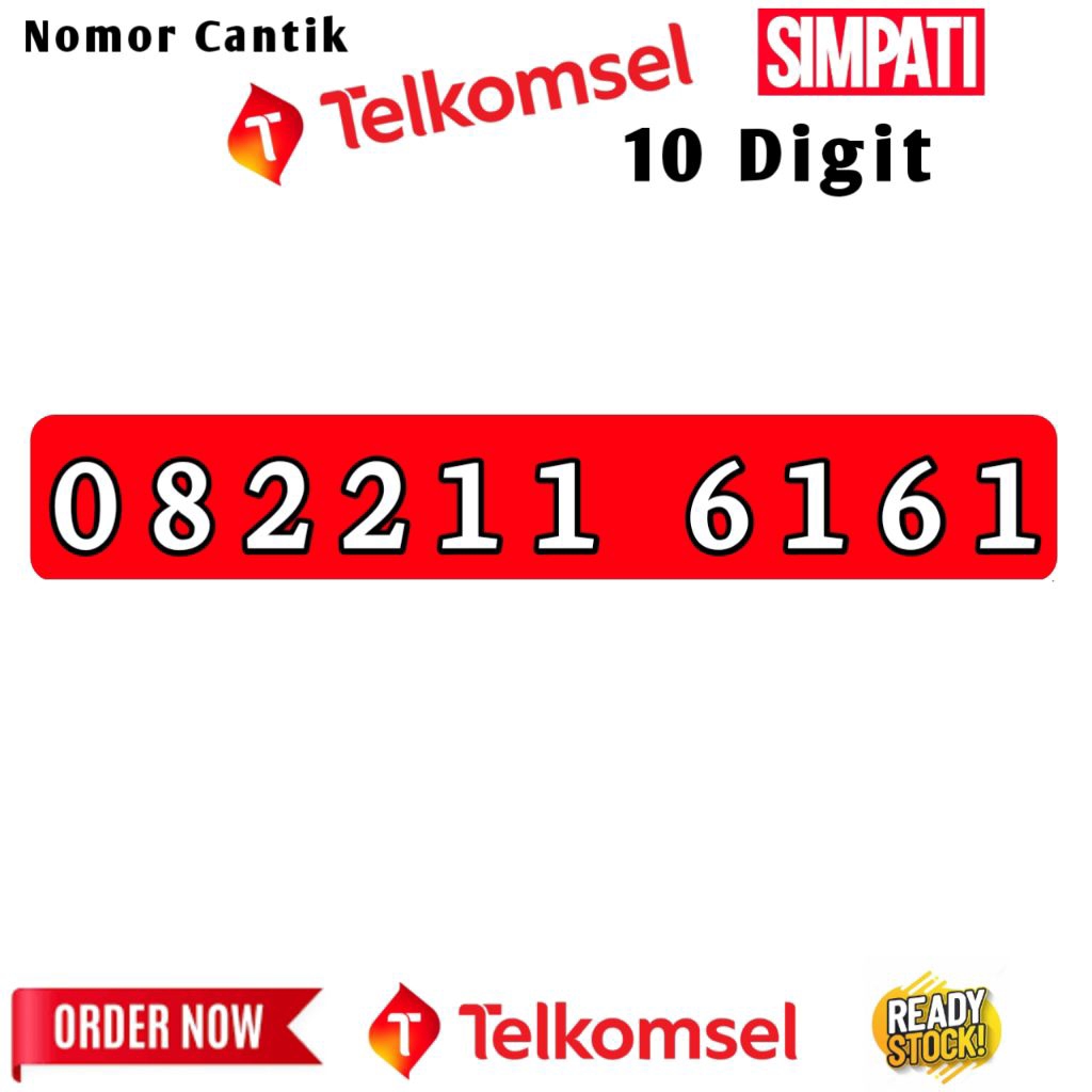 NOMOR CANTIK TELKOMSEL 6161 KARTU PERDANA TELKOMSEL NOMOR CANTIK SIMPATI 10 DIGIT ABAB 0822 11 6161