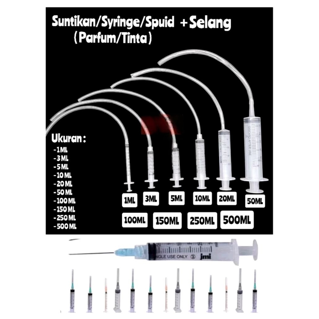 

SUNTIKAN PARFUM + SELANG /SUNTIKAN TINTA + Jarum( SYRINGE )..