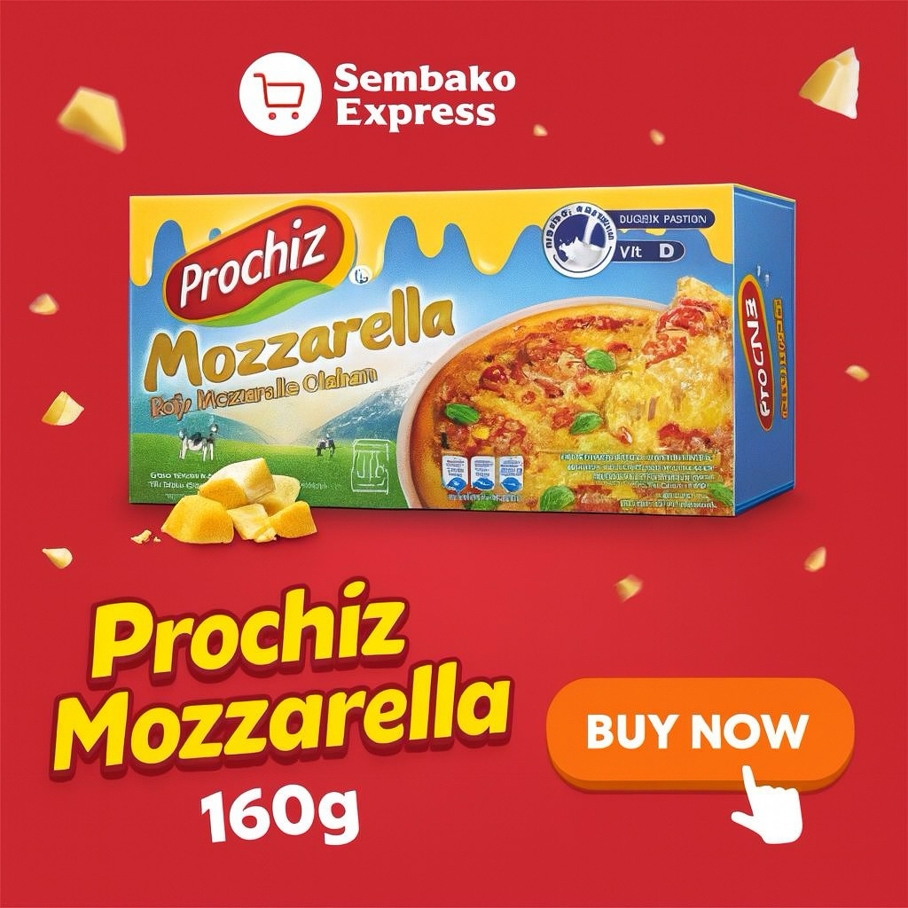 

Prochiz Keju Mozzarella 160gr – Leleh Sempurna, Nikmatkan Sensasi Stretchy di Setiap Gigitan