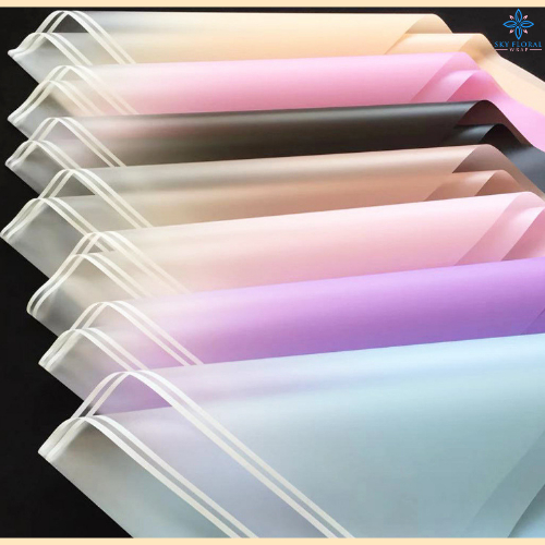

20 LEMBAR Kertas Buket Cellophane Gradient Flower Wrapping Paper Florist Gradien Color List Cellophane KB6044