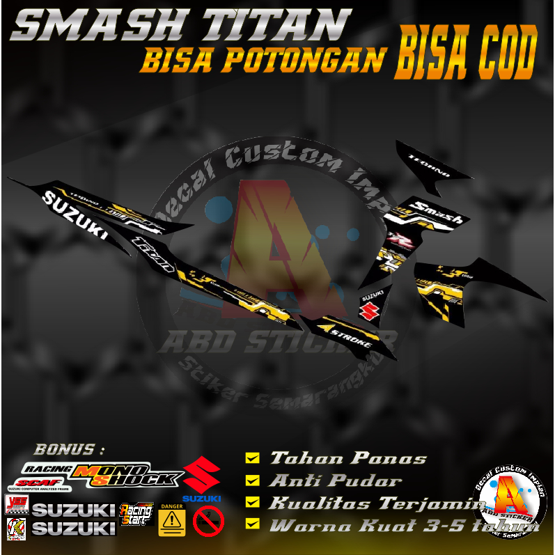 Stiker Decal Motor Suzuki SMASH TITAN - Decal Stiker SMASH TITAN Anti Luntur |KODE A229
