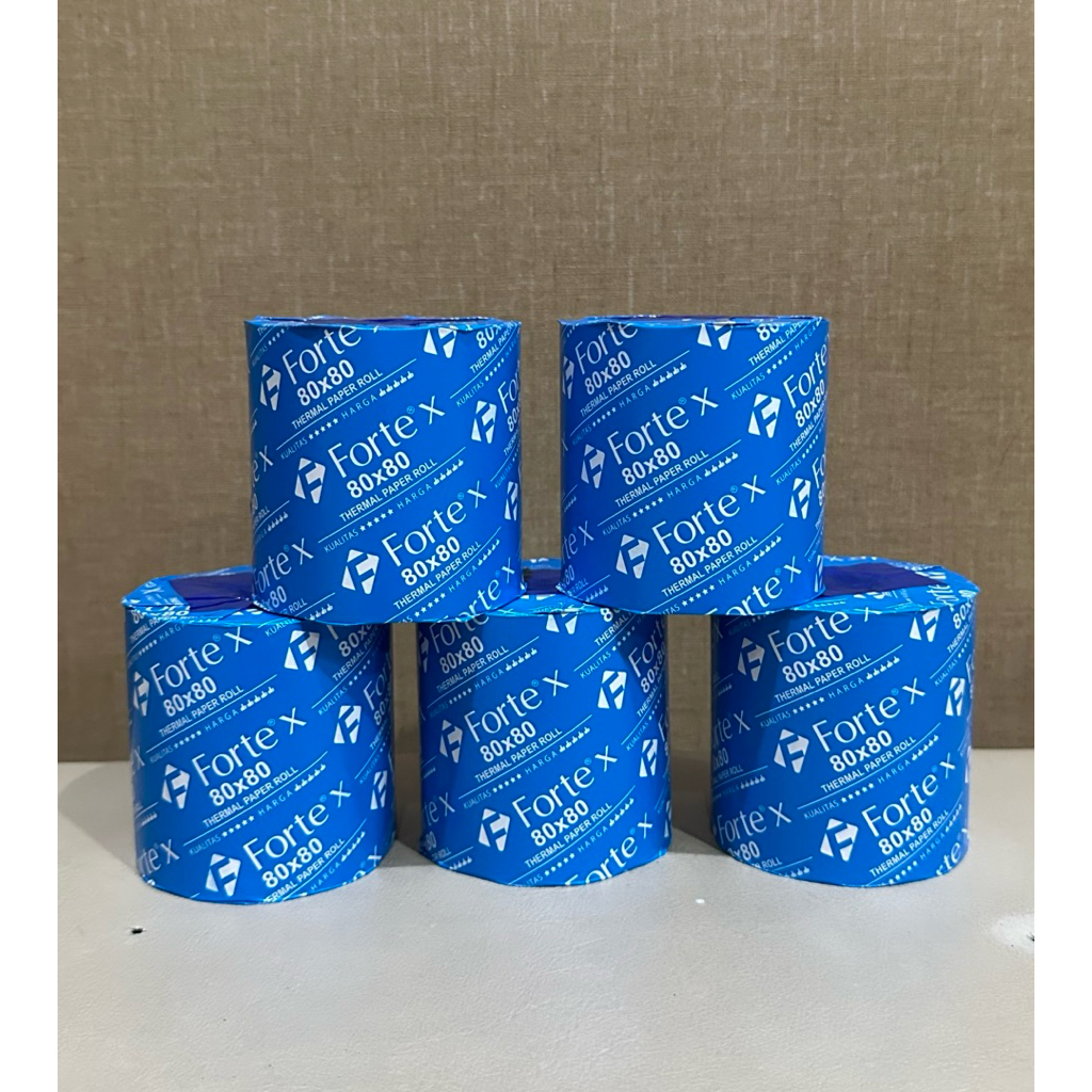 

Kertas Thermal Paper Roll Forte X 80 x 80 mm 1 pack ISI 5 rol / Kertas Struk Kasir Thermal paper roll