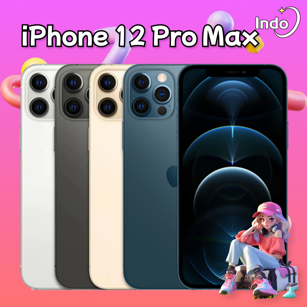 iPhone 12 Pro Max 128GB 256GB Second Fullset 6.7" apple all provider LCD ORI% No Minus ip 12pro max