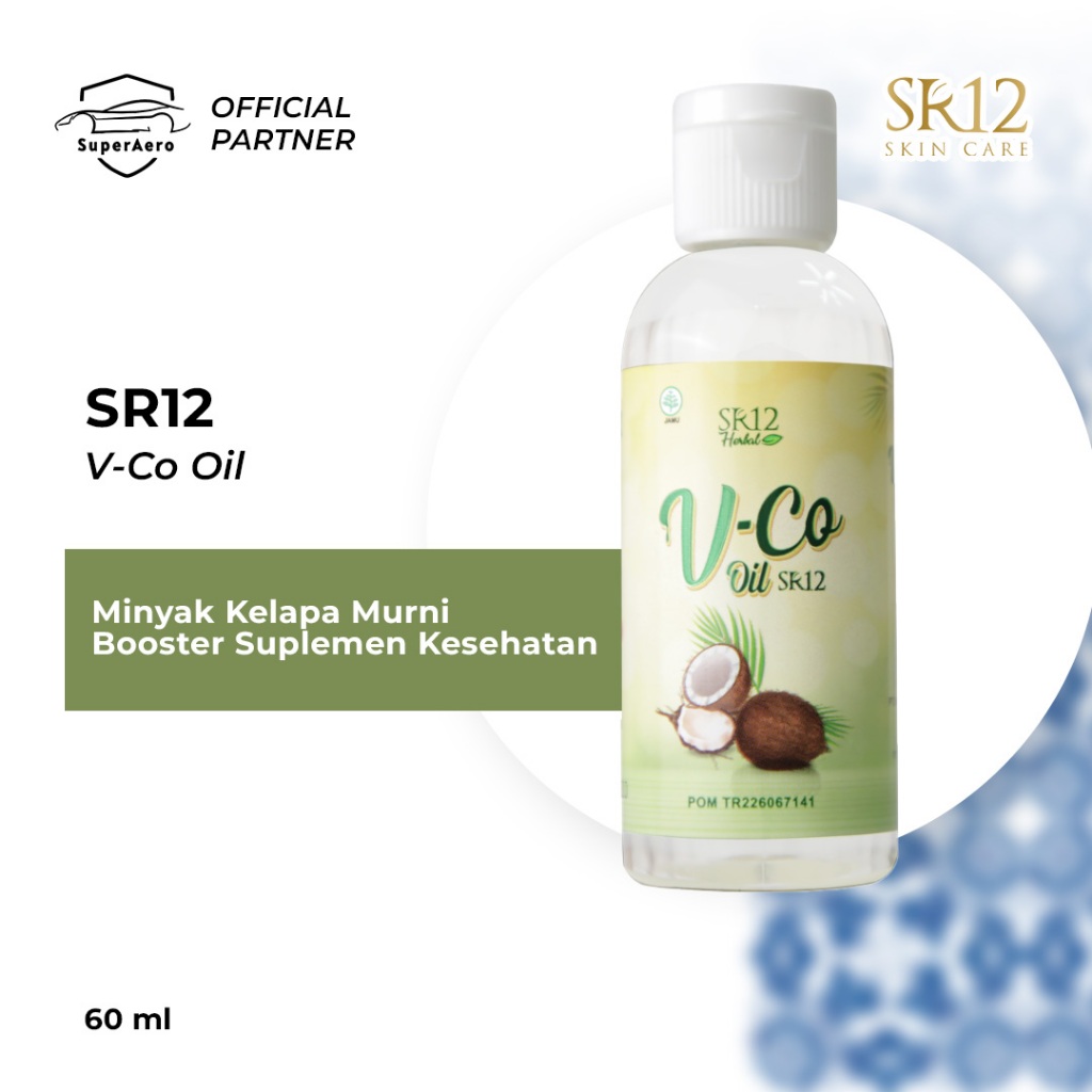 SR12 V-CO Oil Virgin Coconut Oil (VCO) Minyak Kelapa Asli (60ml) - Serbaguna untuk Seluruh Badan