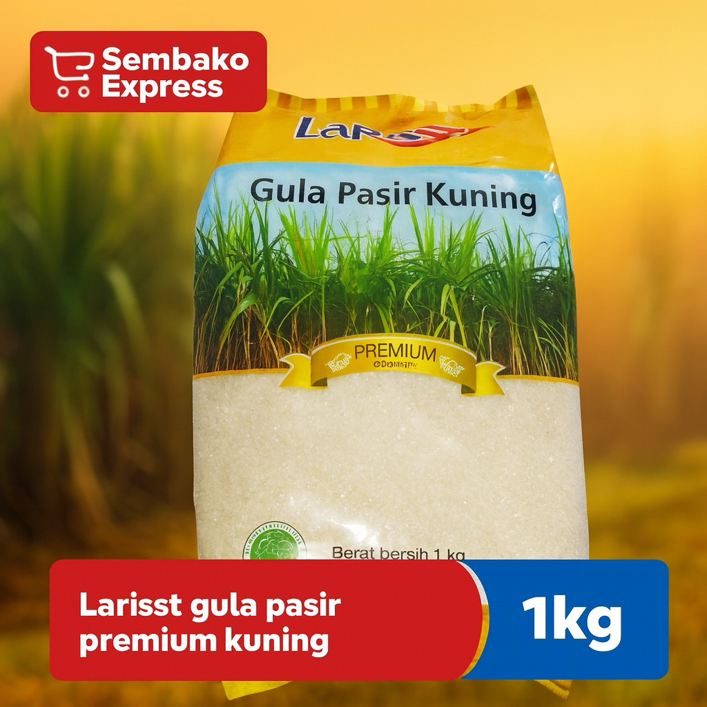 

Larisst Gula Pasir Premium Kuning 1kg – Manis Alami, Putih Bersih