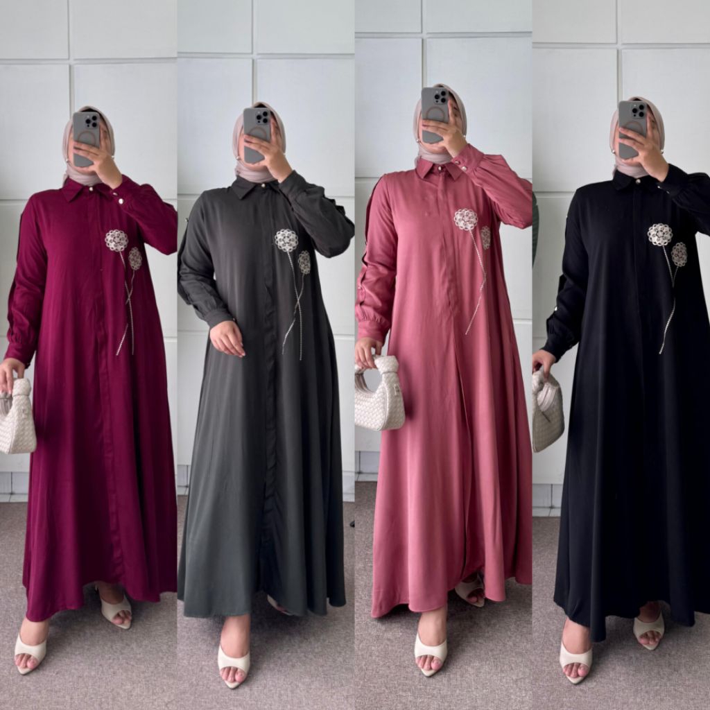 GAMIS ANISA/HALISA DRESS/GAMIS POLOS BORDIR/GAMIS RAYON TWILL POLOS/GAMIS BORDIR/LONGDRESS POLOS
