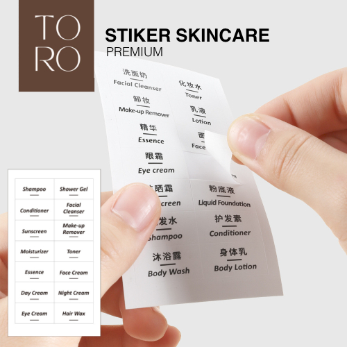 

TORO - LABEL STICKER WADAH SKINCARE | STICKER BOTOL TRAVEL TRANSPARANT | STICKER SKINCARE WATERPROOF