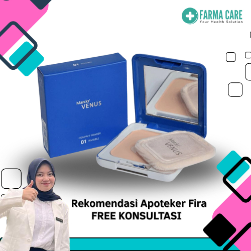 MARCKS VENUS COMPACT POWDER / BEDAK PADAT / WARNA INVISIBLE, NATURAL BEIGE, IVORY