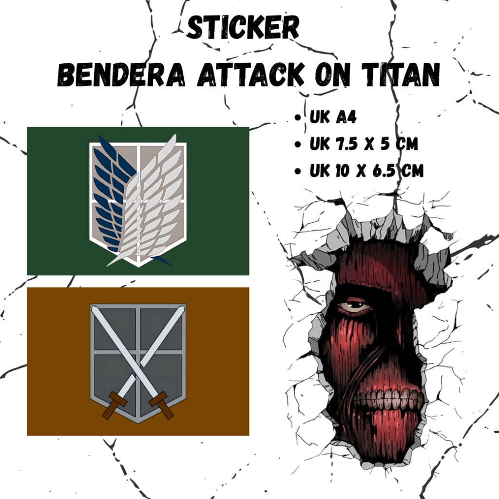 

(13 PCS) Stiker Attack on Titan Anti Air – Vinyl Premium Custom || Sticker Motor, Helm, Laptop, Mobil