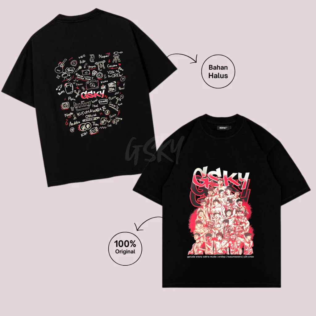 BK Kaos GWSM GSKY Y2K Style – Srotop TV Crew T-Shirt