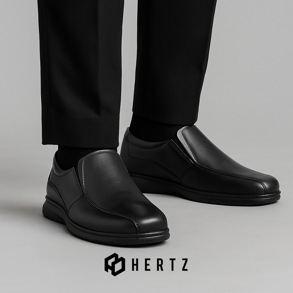 Hertz - Sepatu Pantofel Pria H 4871 Brand Hertz Sepatu Slip ON Formal Casual Sekolah Kuliah Kerja Ac