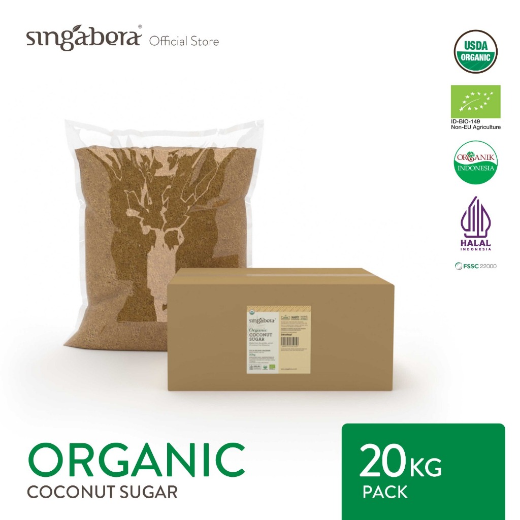 

Singabera Organic Coconut Sugar (Gula Kelapa Organik) - 1 x 20 kg pouch
