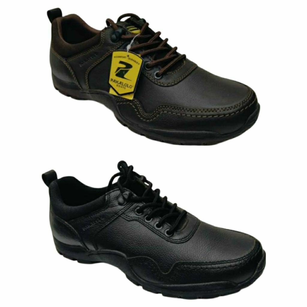 Pakalolo Boots N6881 Sepatu Casual Leather Kulit Premium Pria Kerja Kantor Simple Model Tali Brown B