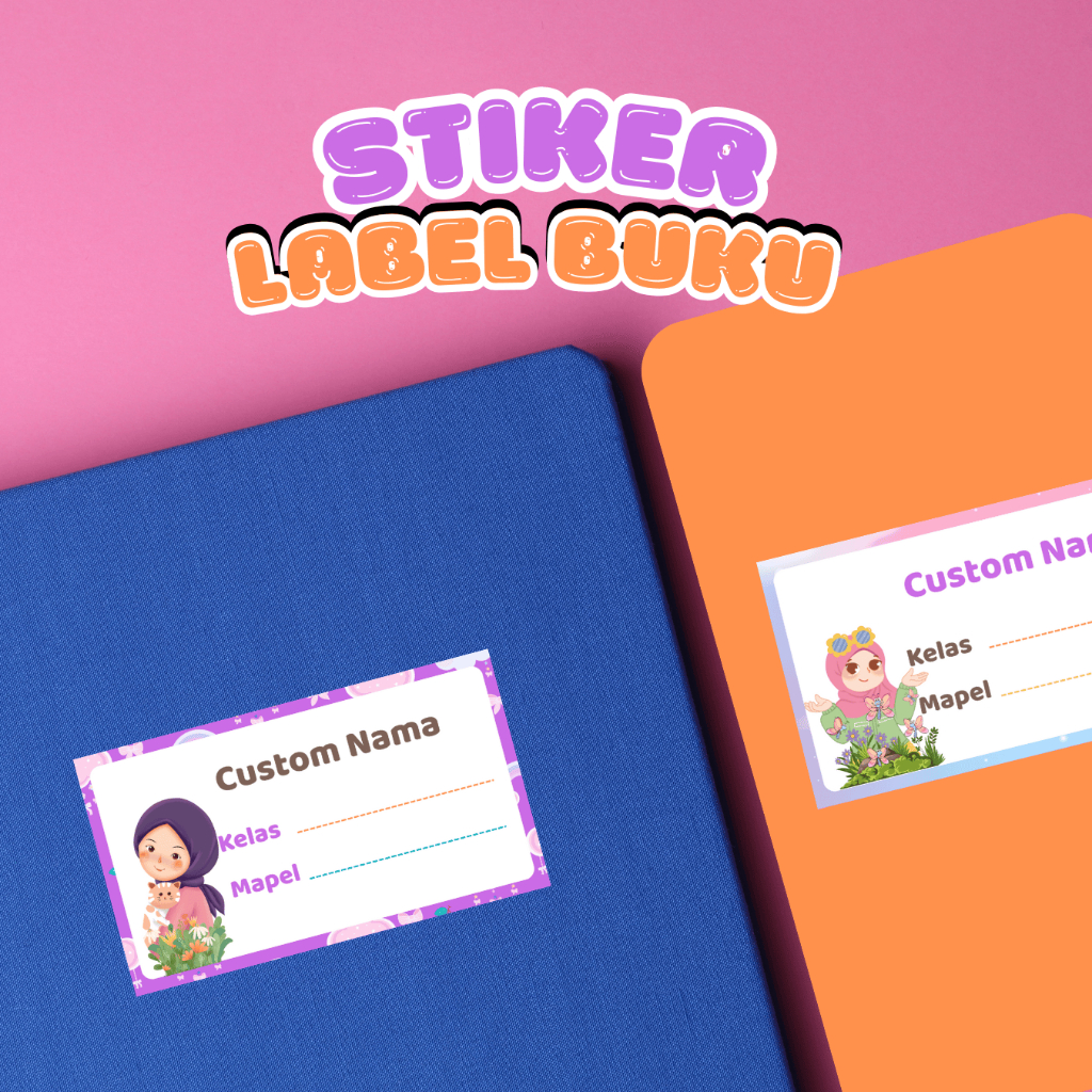 

Sticker Stiker Nama label Buku Pelajaran Custom Nama Anak Cowok Cewek Label Name Boy Girl