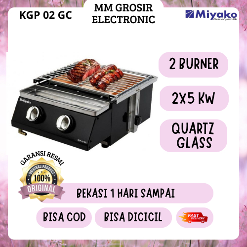 MIYAKO KOMPOR GAS PANGGANGAN 2 BURNER KGP 02 GC KGP-02GC KGP02GC BEKASI MURAH GARANSI RESMI