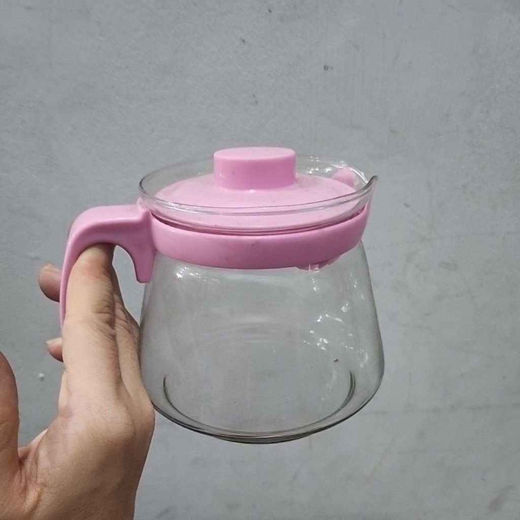 Teko Set Kaca 4 cup 1 teko MKS glass Teko Pink Lucu