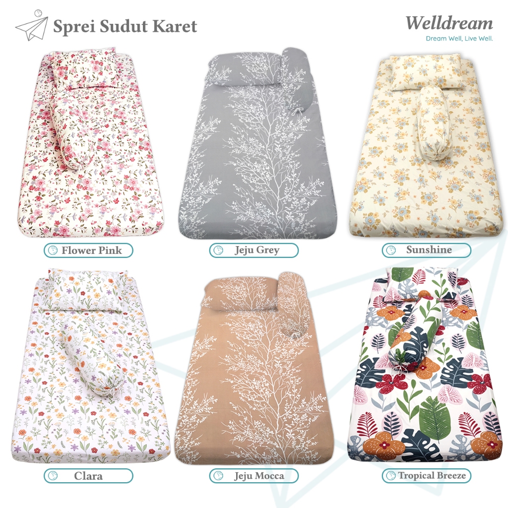 Sprei 90x200 Single Tinggi 15cm, 20cm - Sudut Karet