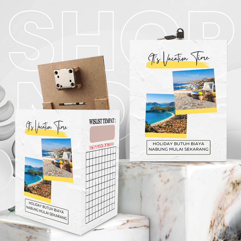 celengan besar motif Liburan CELENGAN TARGET MURAH bisa buka tutup dan permanen