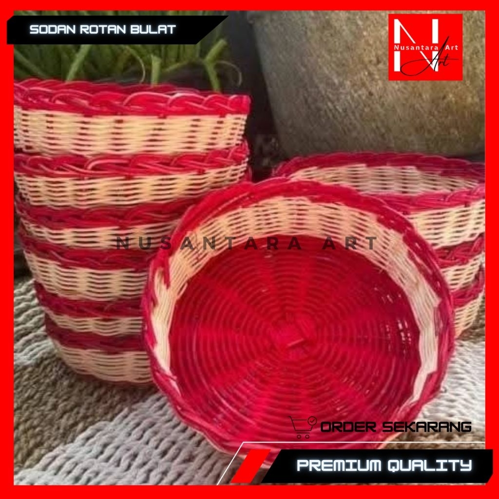Sodan Rotan Asli Keranjang Sodan Bulat Keranjang Buah Sodan Keranjang Tempat Bawang Sodan Rotan Term