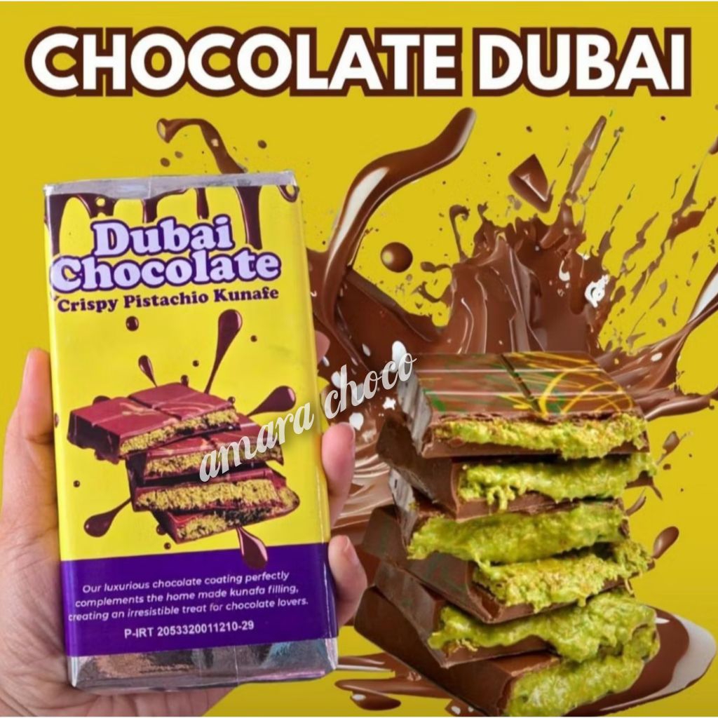

[ 100% Asli ] Chocolate Kunafe Dubai Original Crispy "PISTACHIO KUNAFE" Berat ±270 gr ,Size 16x8 cm ,Coklat Viral Lembut Meleleh Dimulut Food Cocoa Cemilan Makanan Cokelat