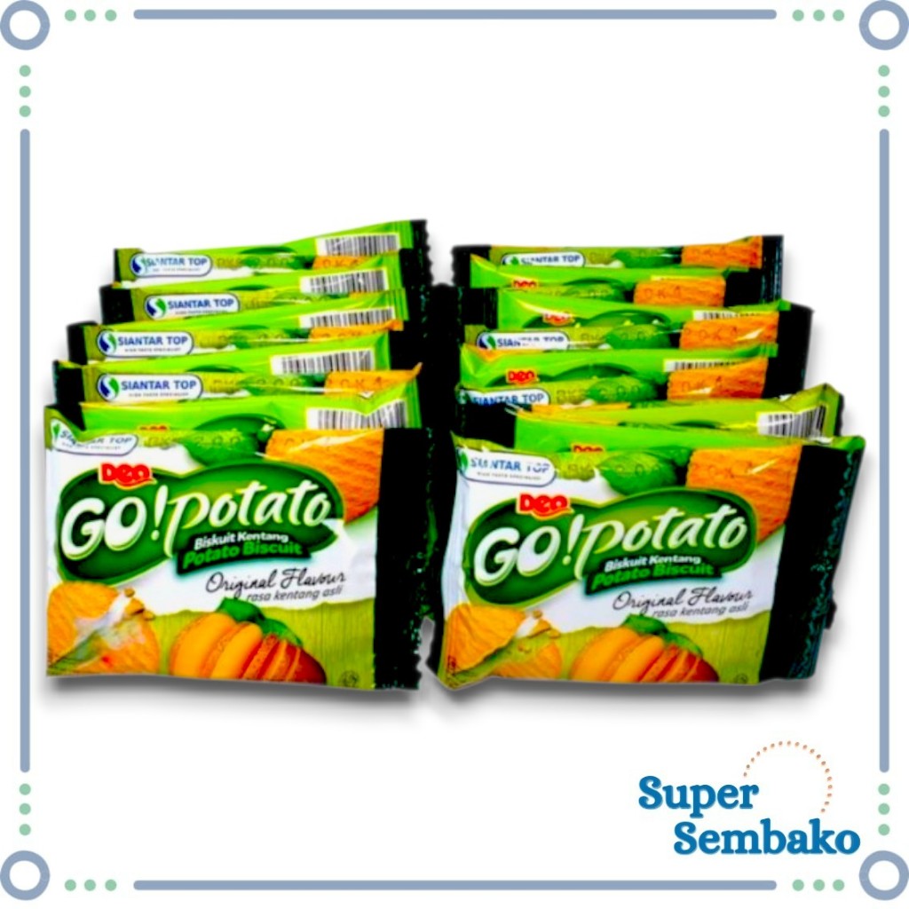 

SNACK BISKUIT KERIPIK KENTANG GO POTATO 10gr RENCENG ISI 20 BUNGKUS