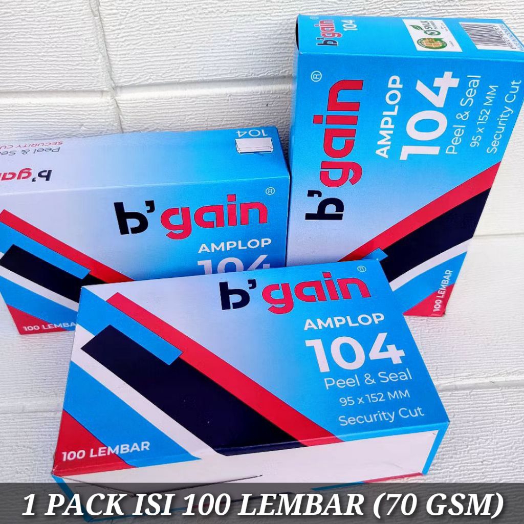 

[Min 2 Pak] Amplop Putih Tanggung B’gain 104 hadir dengan kualitas kertas 70 GSM yang tebal, rapi, dan tidak mudah sobek.