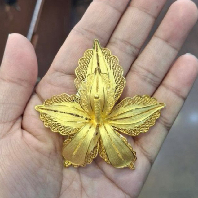 bros bross bunga kendari handmade mewah elegant motif 2 emas asli kadar 875