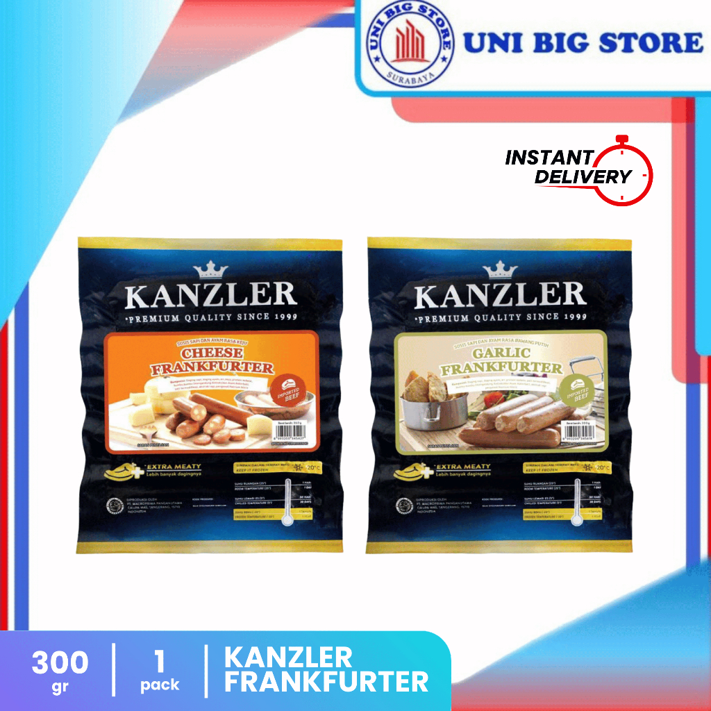 

Kanzler Cheese | Garlic Frankfurter Sausages 360 gr Sosis Ayam Sapi Keju Bawang