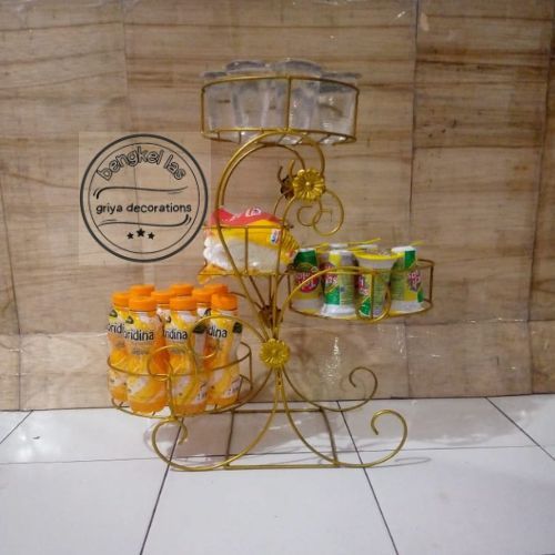 rak lebaran rak tisu dan tempat minuman Aqua gelas dan botol