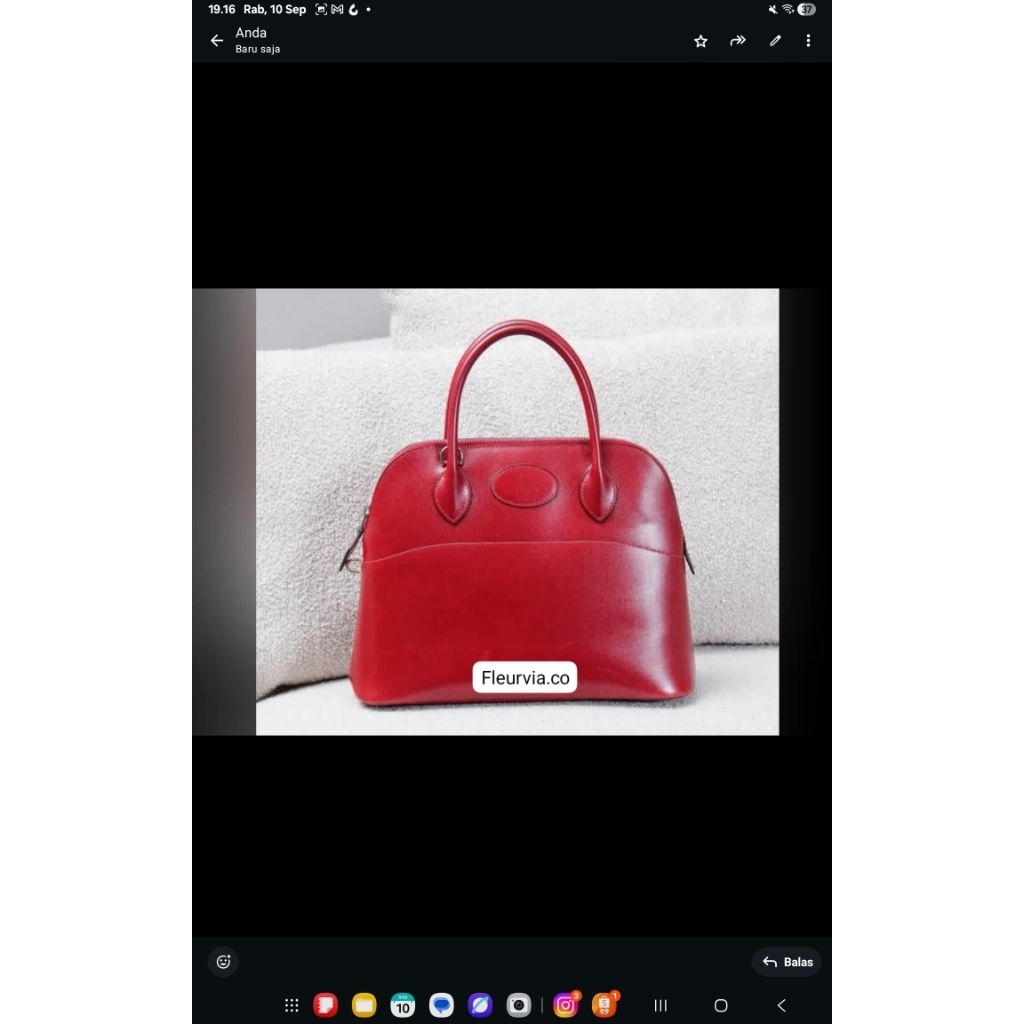 

Prelove Tas Bolide 31 Rouge H Box PHW• VINTAGE • Stamp G SQUARE