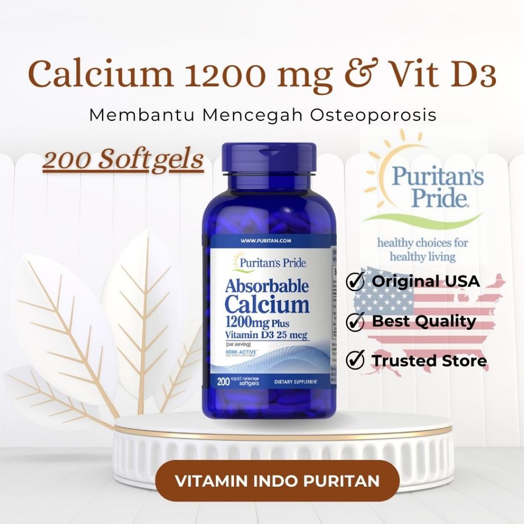 Vitamin Puritan Pride Absorbable Calcium & Vitamin D3 untuk kesehatan tulang