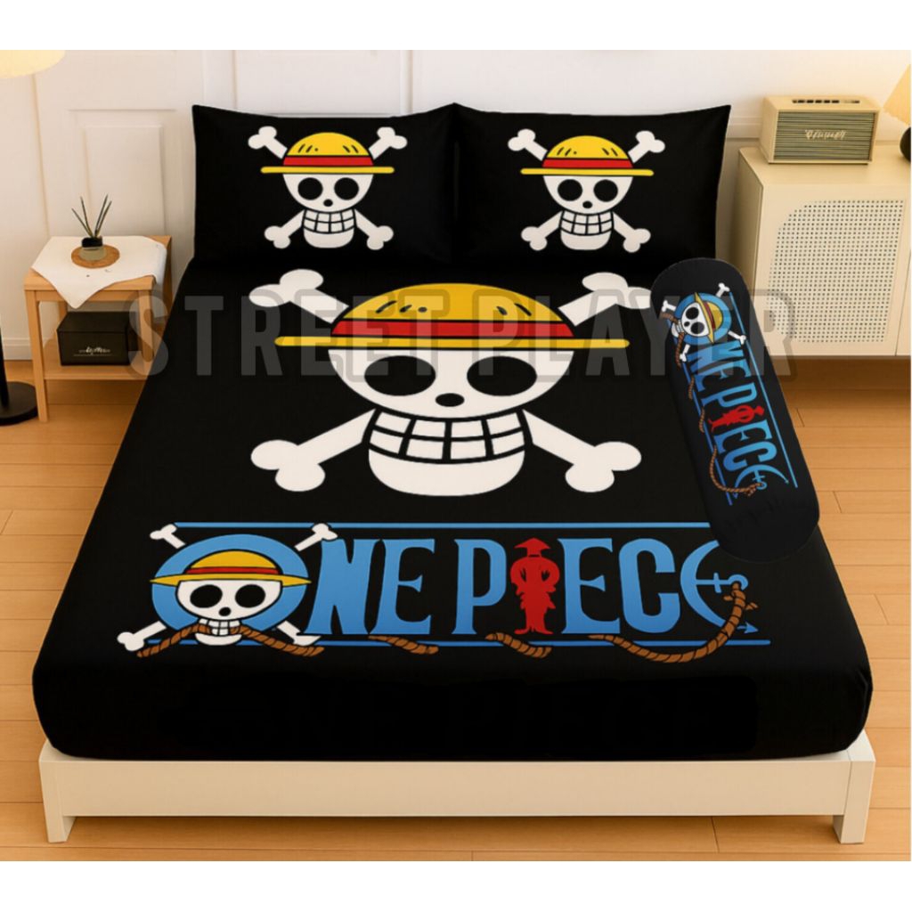 Sprei motif onepiece, sprei gambar onepiece, sprei aesthetic bisa custom