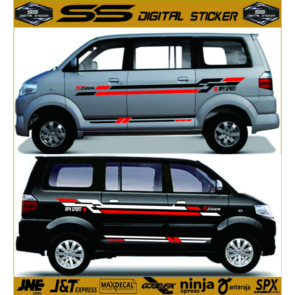 Stiker Mobil Suzuki APV Sporty Tahan Lama Stiker mobil Suzuki apv stiker cutting mobil apv avanza xe