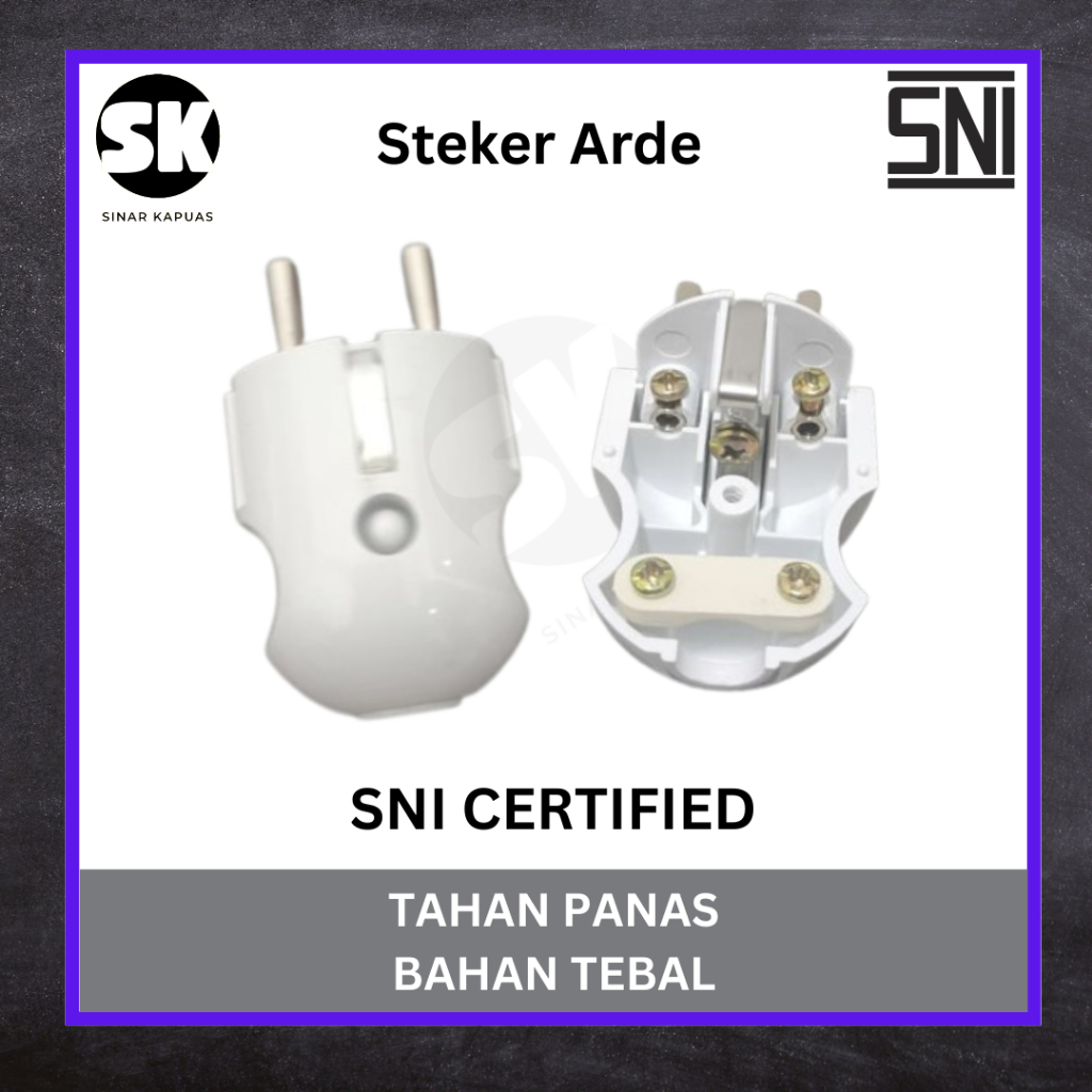 Steker Arde Oval SNI / Kepala Colokan Listrik Tahan Panas