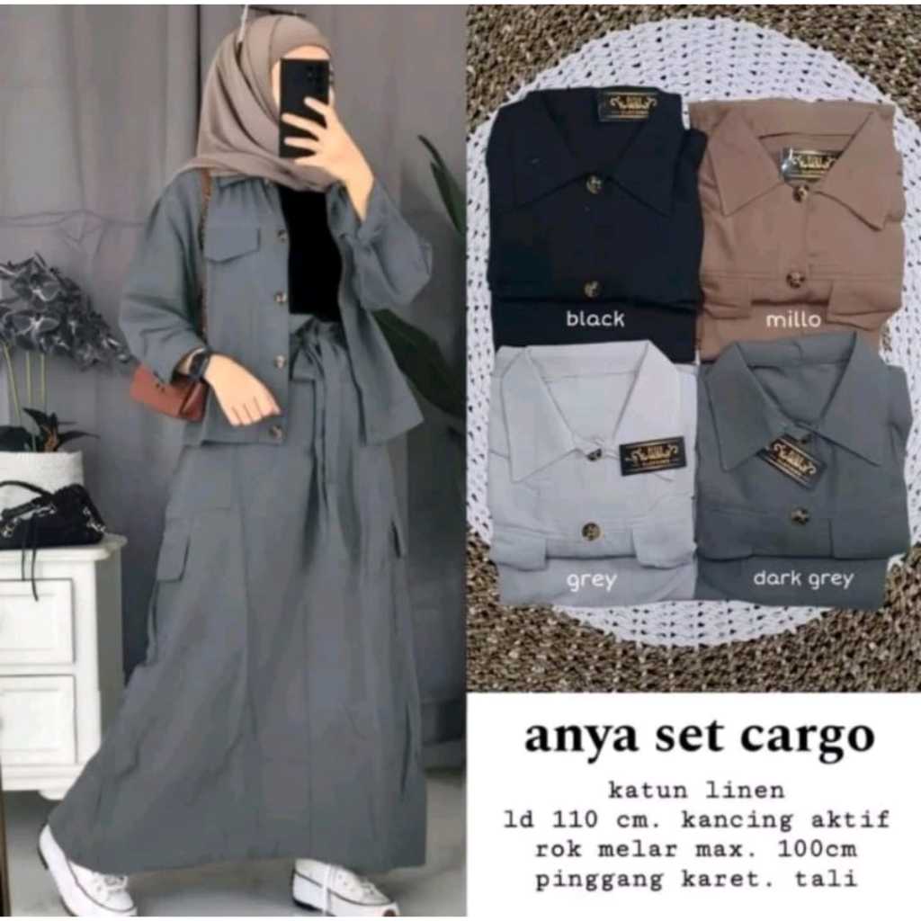 One set Rok. Setelan RokWanita. Fashion Wanita. Anya set Cargo