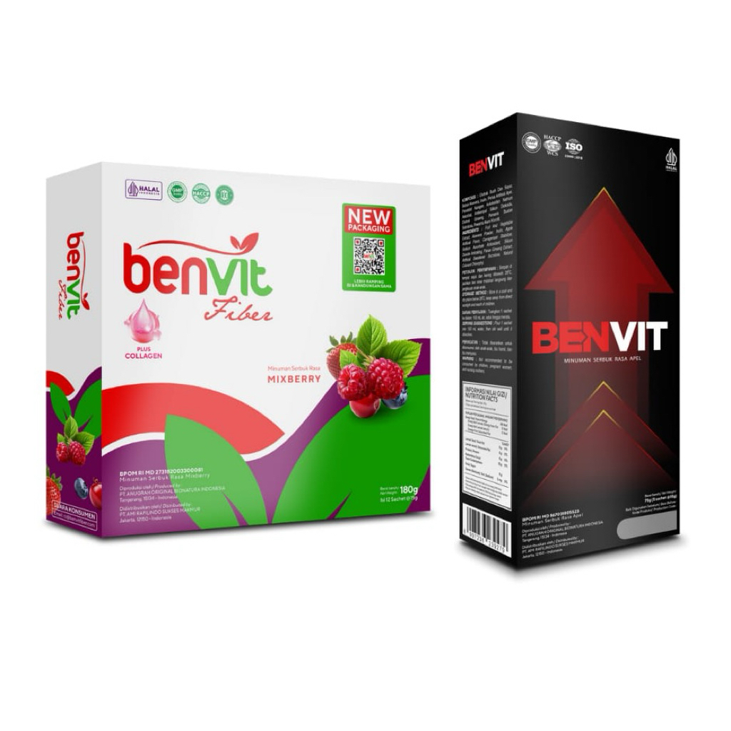 PAKET HEMAT - BENVIT FIBER PLUS COLLAGEN - ISI 12 SACHET + BENVIT STAMINA