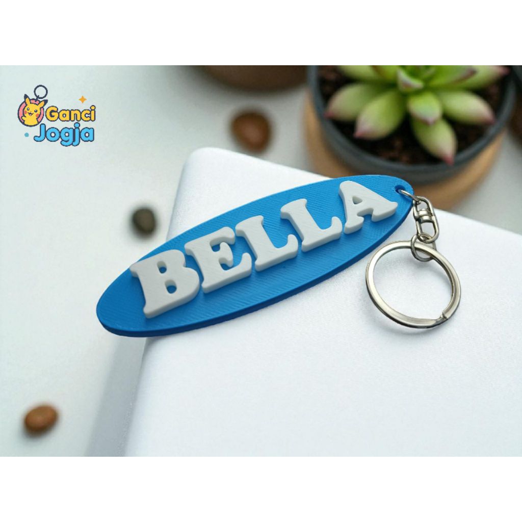 gantungan kunci custom 3d nama custom nama 3d