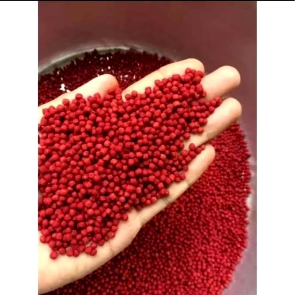 Pelet racikan ikan louhan carophyl pink merah jenong / pelet ikan louhanPELET IKAN LOUHAN MERAH JENO
