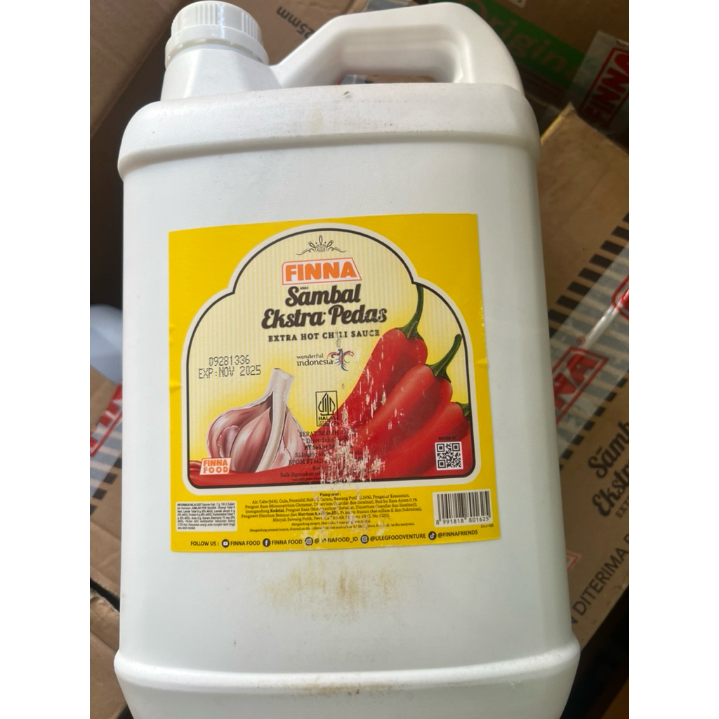

Finna saos sambal extra pedas jirigen 5.5L