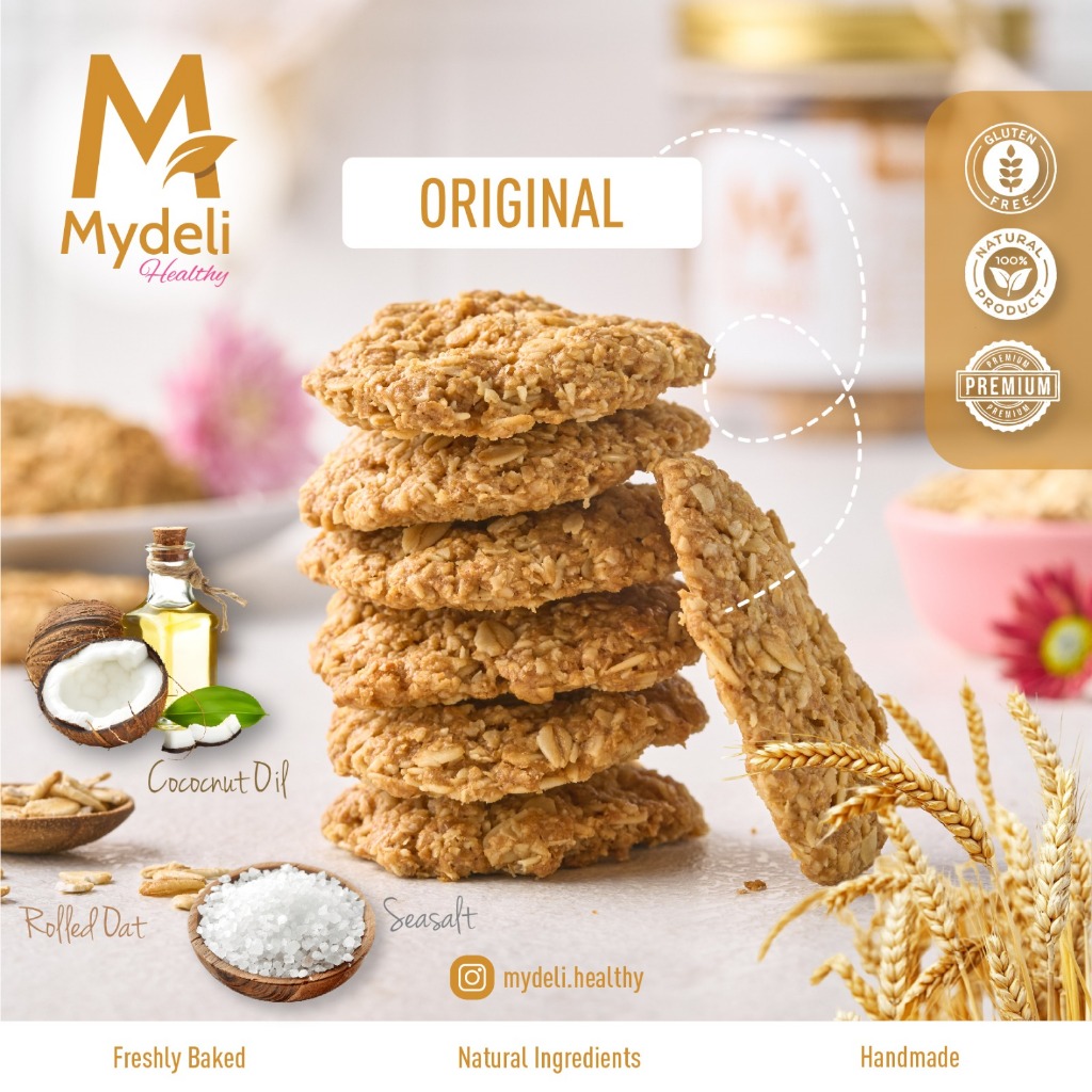 

Oatmeal Cookies Original Mydeli – Cemilan Sehat Homemade Gluten Free Cocok Untuk Diet