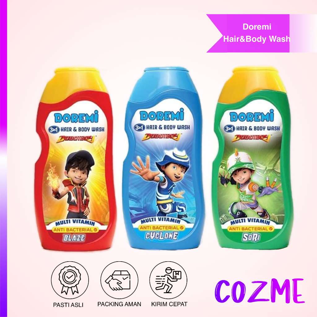 DOREMI 3 In 1 Hair & Body Wash Boboiboy Multi Vitamin Anti Bacterial 200mL