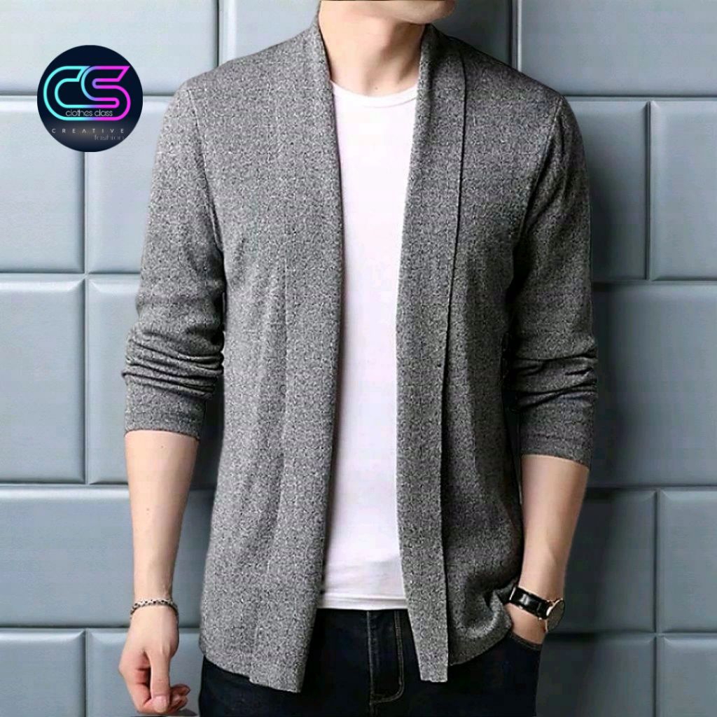 Blazer Pria Korea Cotton Rajut Halus Kualitas Premium
