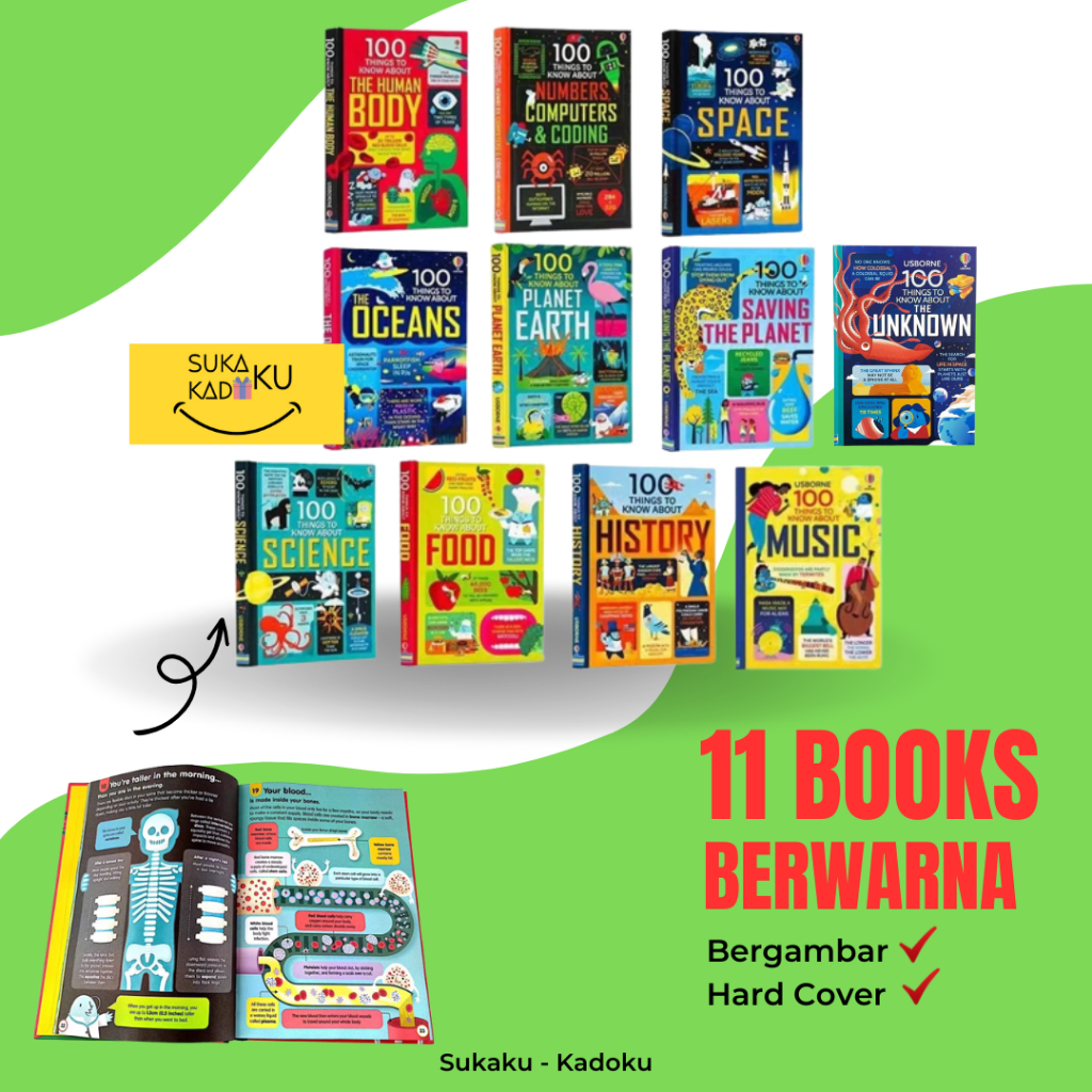 USBORNE 100 Things to Know About Book Set Buku Edukasi Anak Import