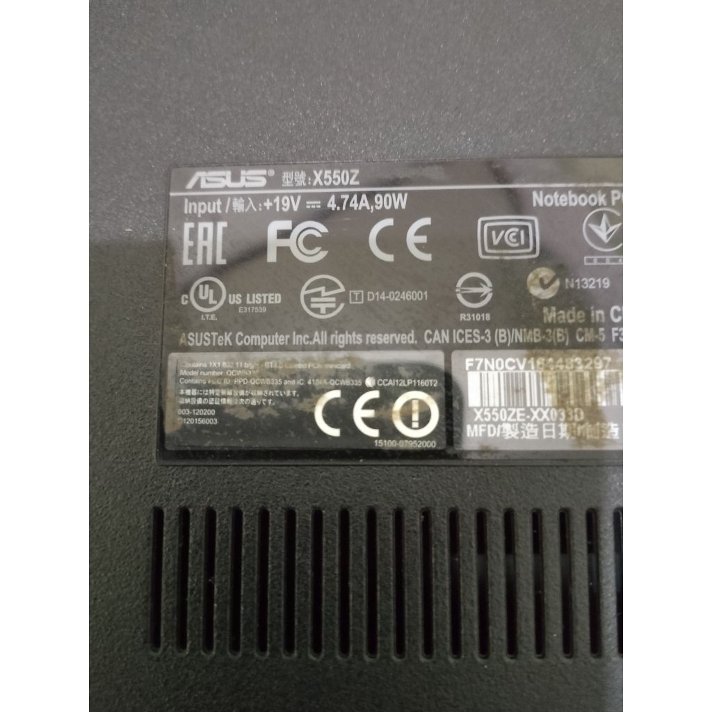 casing Asus X550Z